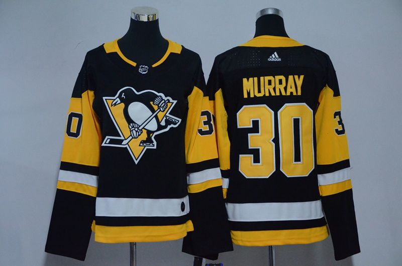 Women Pittsburgh Penguins #30 Murray Black Hockey Stitched Adidas NHL Jerseys